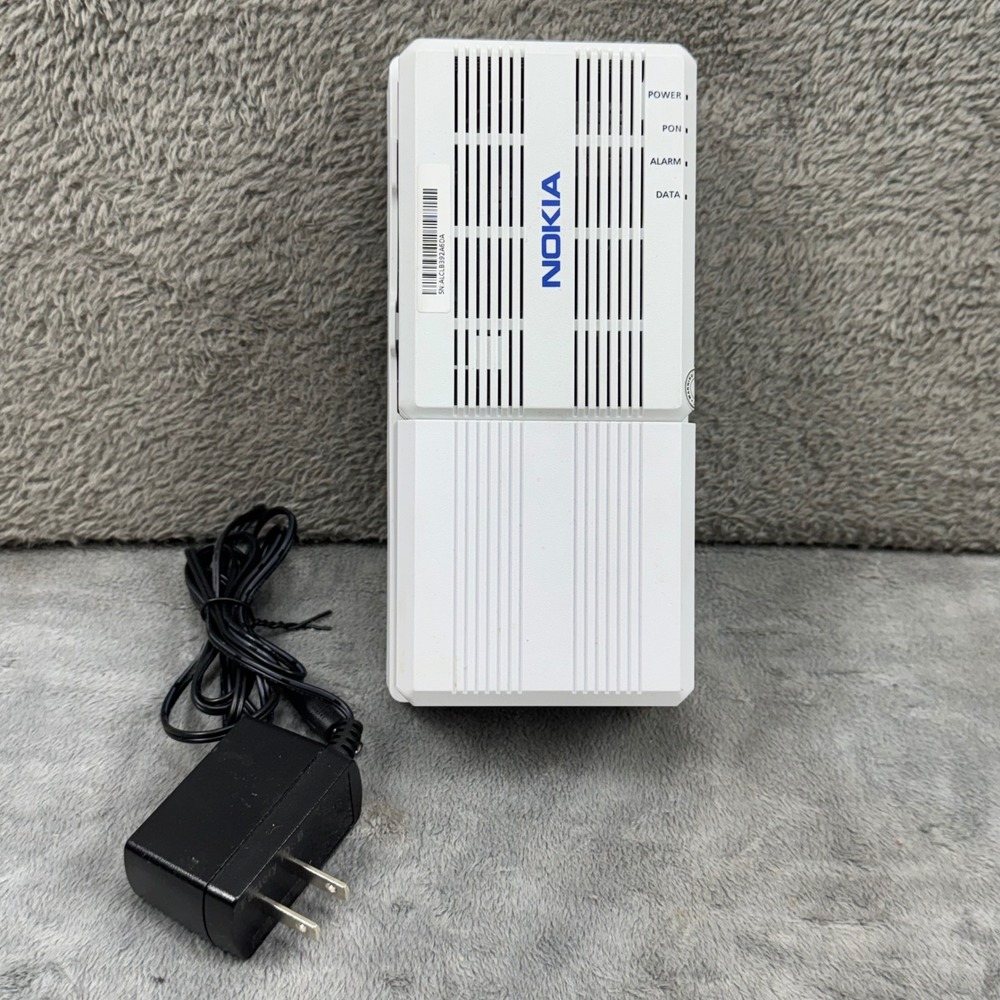 Nokia G-010G-A ONT Fiber Optic Modem White Excellent GPON Gigabit Ethernet 12V